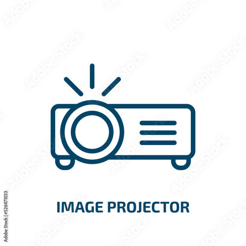 image projector icon from cinema collection. Thin linear image projector, projector, tv outline icon isolated on white background. Line vector image projector sign, symbol for web and mobile