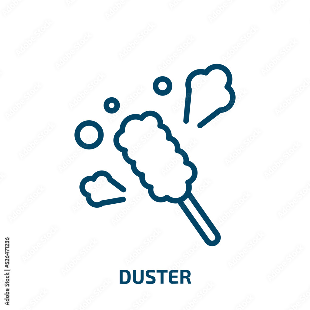 Obraz premium duster icon from cleaning collection. Thin linear duster, broom, sponge outline icon isolated on white background. Line vector duster sign, symbol for web and mobile