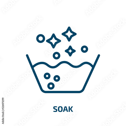 soak icon from cleaning collection. Thin linear soak, water, clean outline icon isolated on white background. Line vector soak sign, symbol for web and mobile