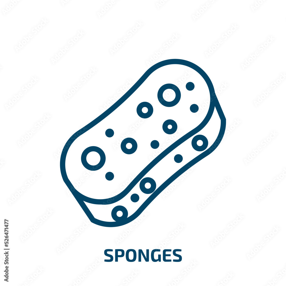 sponges icon from cleaning collection. Thin linear sponges, sponge, domestic outline icon isolated on white background. Line vector sponges sign, symbol for web and mobile sponges icon from cleaning collection. Thin linear sponges, sponge, domestic outline icon isolated on white background. Line vector sponges sign, symbol for web and mobile
