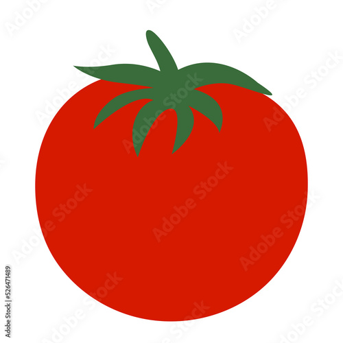 red tomato on white background