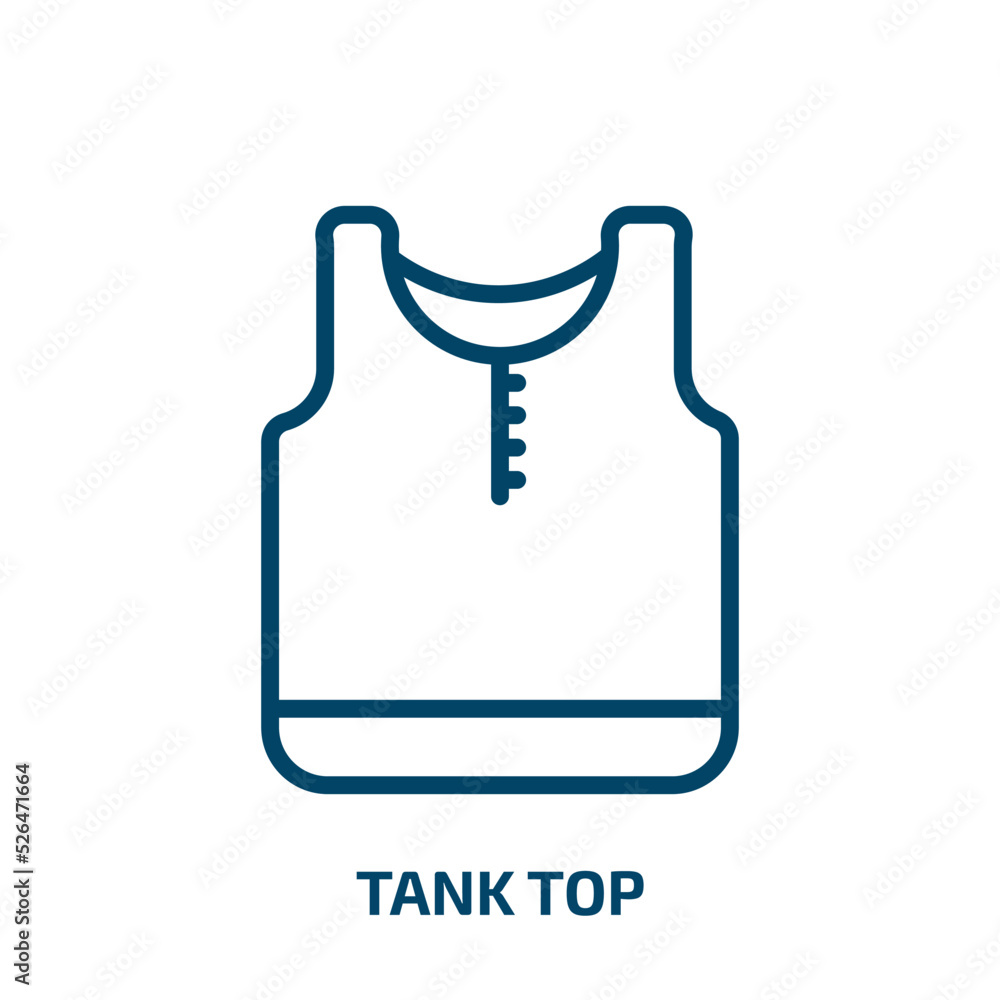 tank top icon from clothes collection. Thin linear tank top, view, template outline icon isolated on white background. Line vector tank top sign, symbol for web and mobile tank top icon from clothes collection. Thin linear tank top, view, template outline icon isolated on white background. Line vector tank top sign, symbol for web and mobile