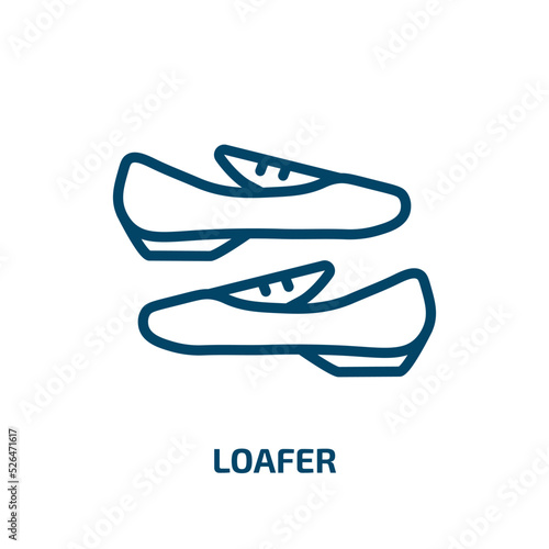 loafer icon from clothes collection. Thin linear loafer, fashion, shoes outline icon isolated on white background. Line vector loafer sign, symbol for web and mobile