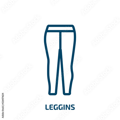 leggins icon from clothes collection. Thin linear leggins, sport, fitness outline icon isolated on white background. Line vector leggins sign, symbol for web and mobile