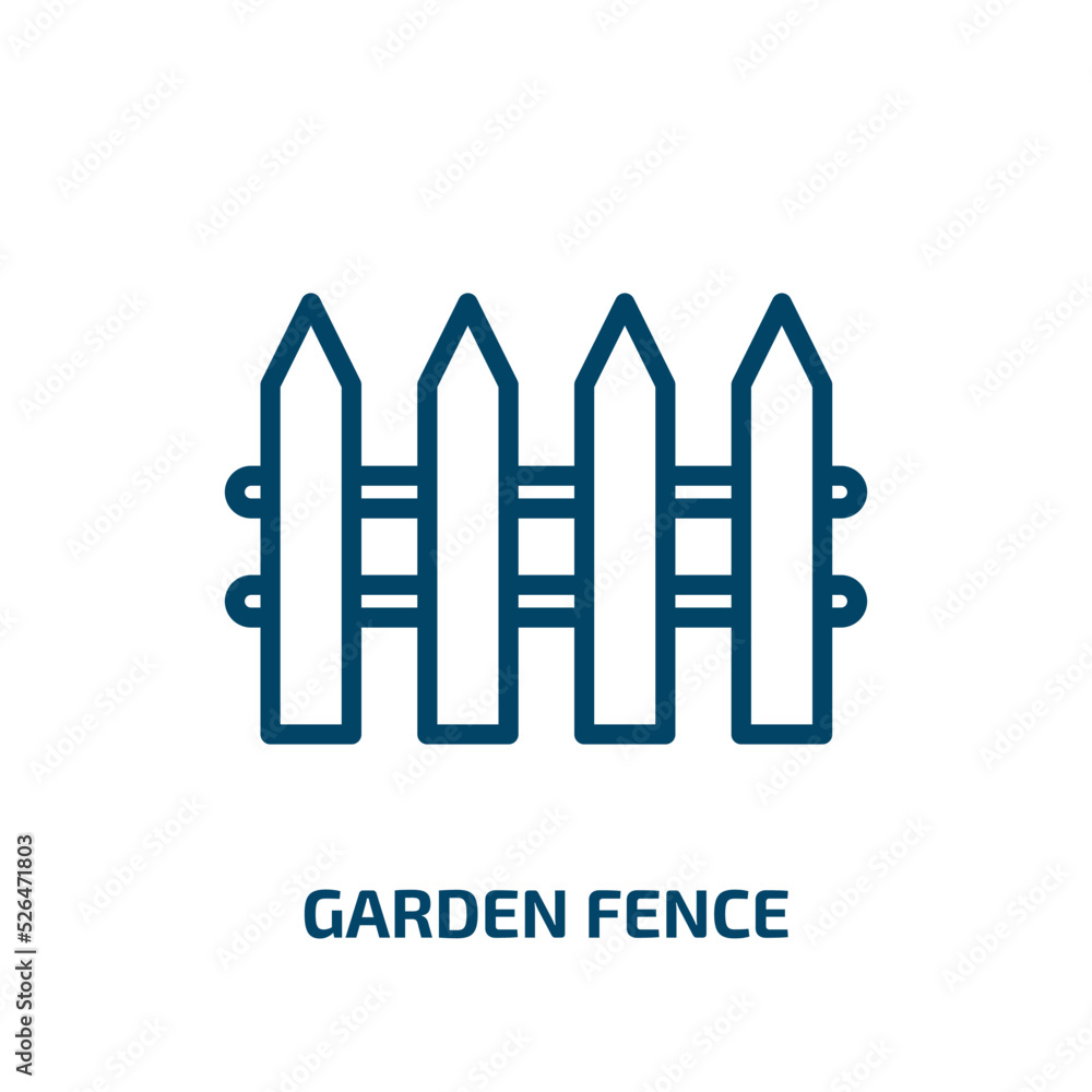 garden fence icon from construction collection. Thin linear garden fence, fence, garden outline icon isolated on white background. Line vector garden fence sign, symbol for web and mobile garden fence icon from construction collection. Thin linear garden fence, fence, garden outline icon isolated on white background. Line vector garden fence sign, symbol for web and mobile