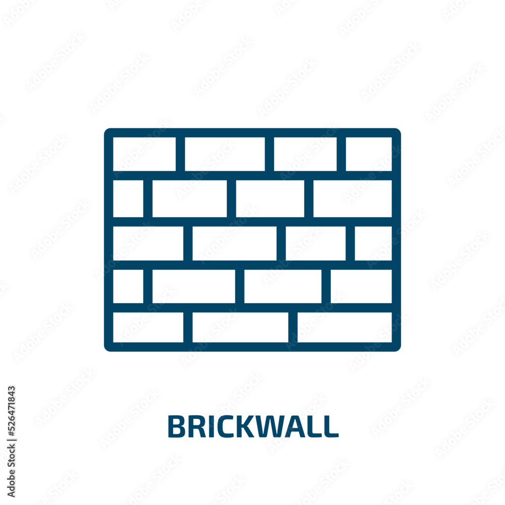 brickwall icon from construction collection. Thin linear brickwall, brick, texture outline icon isolated on white background. Line vector brickwall sign, symbol for web and mobile brickwall icon from construction collection. Thin linear brickwall, brick, texture outline icon isolated on white background. Line vector brickwall sign, symbol for web and mobile