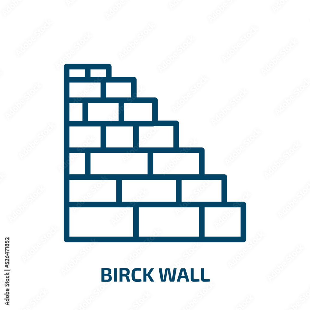 birck wall icon from construction collection. Thin linear birck wall, parquet, beam outline icon isolated on white background. Line vector birck wall sign, symbol for web and mobile birck wall icon from construction collection. Thin linear birck wall, parquet, beam outline icon isolated on white background. Line vector birck wall sign, symbol for web and mobile