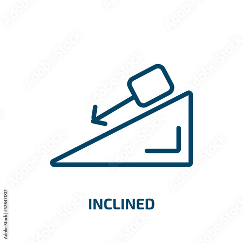 inclined icon from construction collection. Thin linear inclined, pills, habits outline icon isolated on white background. Line vector inclined sign, symbol for web and mobile