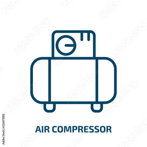 air compressor icon from construction collection. Thin linear air compressor, air, airbrushing outline icon isolated on white background. Line vector air compressor sign, symbol for web and mobile