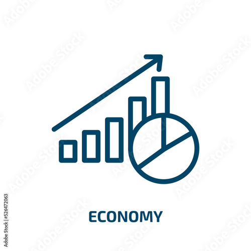 economy icon from cryptocurrency collection. Thin linear economy, finance, business outline icon isolated on white background. Line vector economy sign, symbol for web and mobile