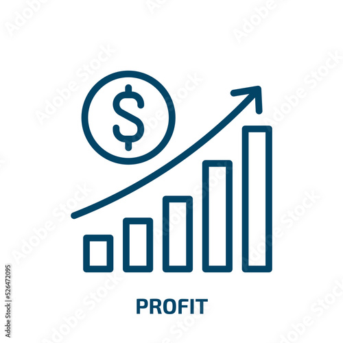 profit icon from cryptocurrency collection. Thin linear profit, business, financial outline icon isolated on white background. Line vector profit sign, symbol for web and mobile
