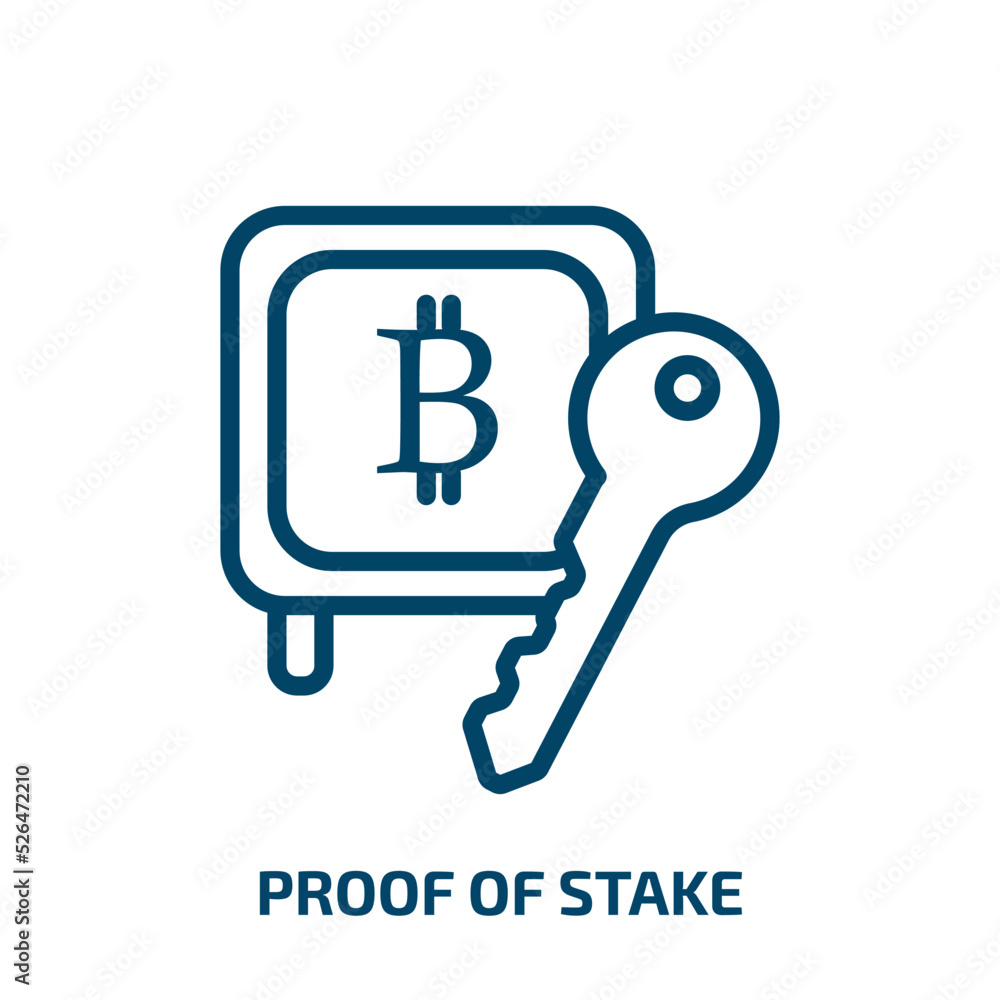 proof of stake icon from cryptocurrency collection. Thin linear proof of stake, currency, business outline icon isolated on white background. Line vector proof of stake sign, symbol for web and mobile proof of stake icon from cryptocurrency collection. Thin linear proof of stake, currency, business outline icon isolated on white background. Line vector proof of stake sign, symbol for web and mobile