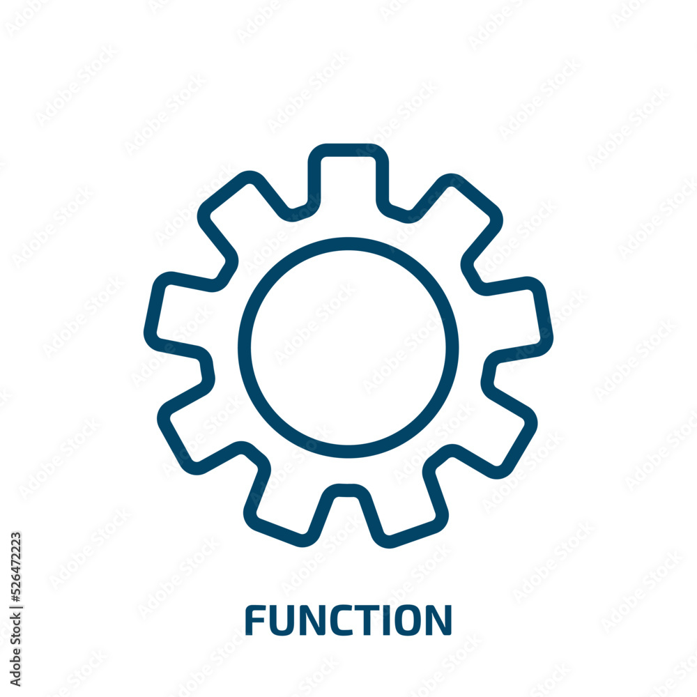 function icon from cryptocurrency collection. Thin linear function, business, human outline icon isolated on white background. Line vector function sign, symbol for web and mobile