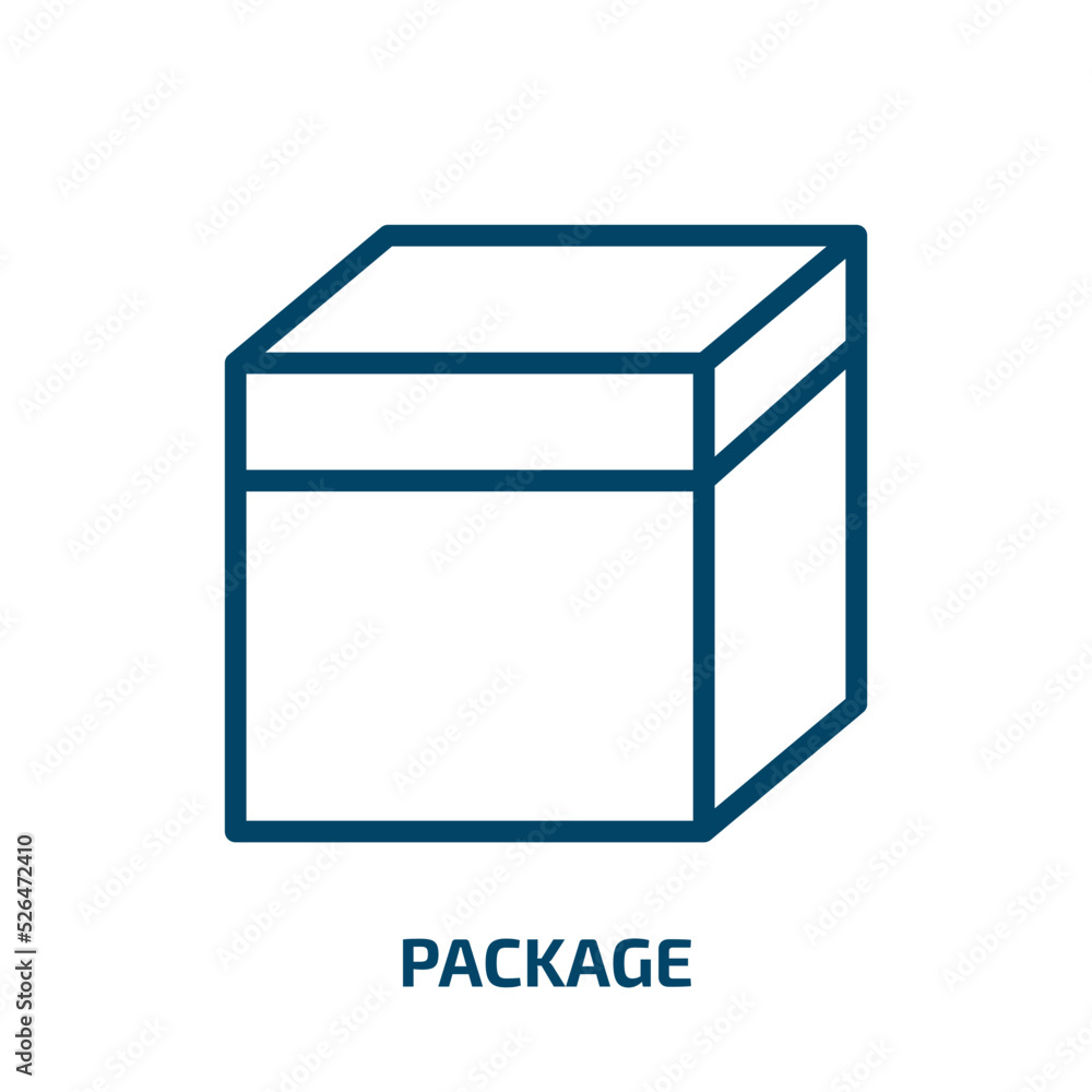 package icon from delivery and logistic collection. Thin linear package, delivery, buy outline icon isolated on white background. Line vector package sign, symbol for web and mobile package icon from delivery and logistic collection. Thin linear package, delivery, buy outline icon isolated on white background. Line vector package sign, symbol for web and mobile