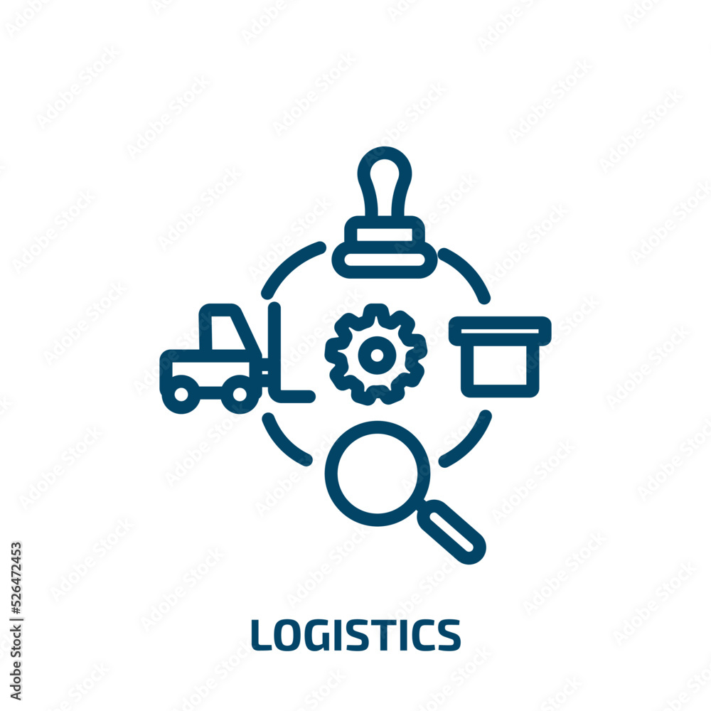 logistics icon from delivery and logistic collection. Thin linear logistics, package, business outline icon isolated on white background. Line vector logistics sign, symbol for web and mobile logistics icon from delivery and logistic collection. Thin linear logistics, package, business outline icon isolated on white background. Line vector logistics sign, symbol for web and mobile