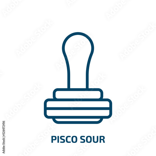pisco sour icon from drinks collection. Thin linear pisco sour, sour, bar outline icon isolated on white background. Line vector pisco sour sign, symbol for web and mobile