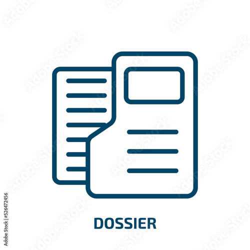 dossier icon from delivery and logistic collection. Thin linear dossier, office, archive outline icon isolated on white background. Line vector dossier sign, symbol for web and mobile