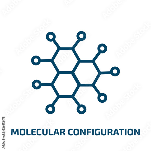 molecular configuration icon from medical collection. Thin linear molecular configuration, education, science outline icon isolated on white background. Line vector molecular configuration sign,