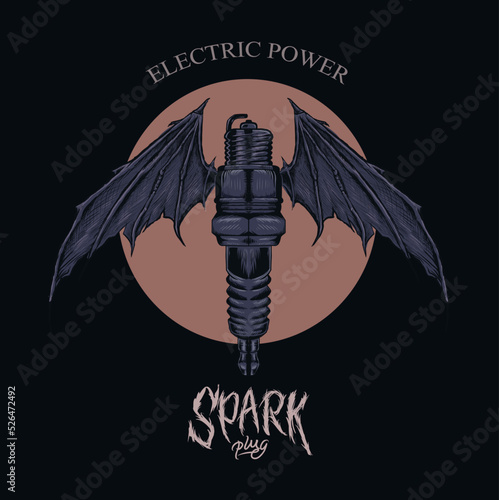 spark plug logo vector 