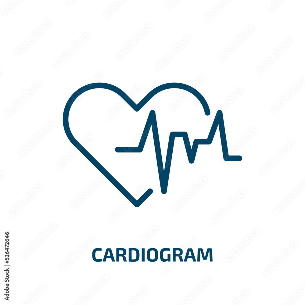 cardiogram icon from medical collection. Thin linear cardiogram, medical, medicine outline icon isolated on white background. Line vector cardiogram sign, symbol for web and mobile cardiogram icon from medical collection. Thin linear cardiogram, medical, medicine outline icon isolated on white background. Line vector cardiogram sign, symbol for web and mobile