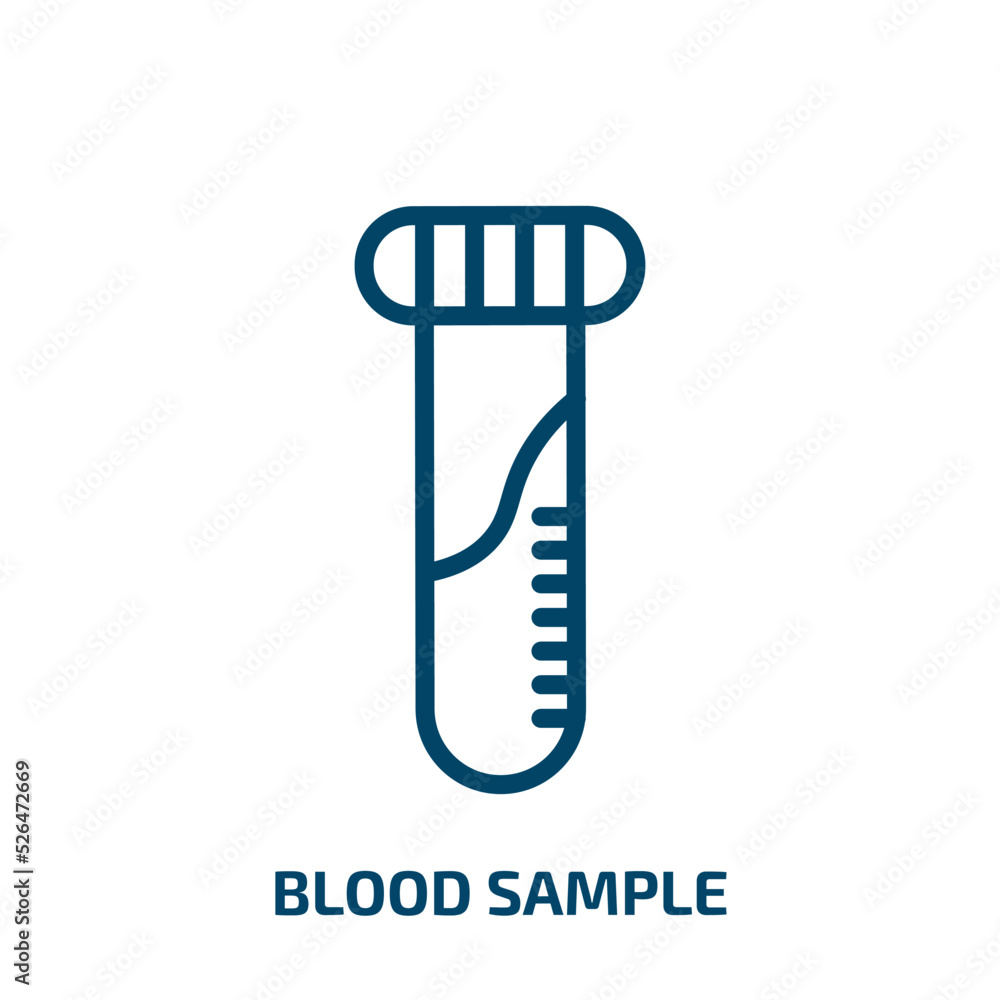blood sample icon from medical collection. Thin linear blood sample, medical, blood outline icon isolated on white background. Line vector blood sample sign, symbol for web and mobile blood sample icon from medical collection. Thin linear blood sample, medical, blood outline icon isolated on white background. Line vector blood sample sign, symbol for web and mobile