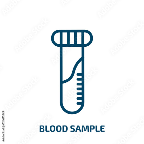 blood sample icon from medical collection. Thin linear blood sample, medical, blood outline icon isolated on white background. Line vector blood sample sign, symbol for web and mobile