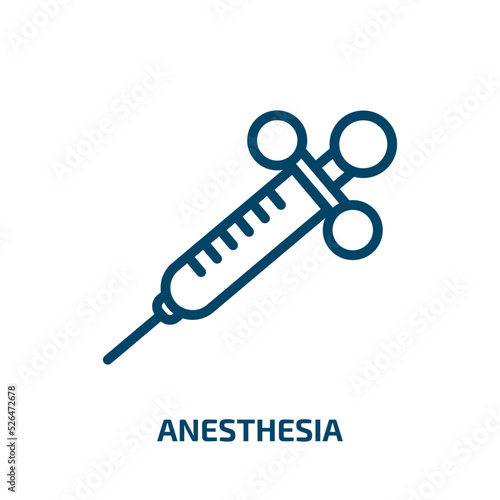 anesthesia icon from medical collection. Thin linear anesthesia, care, medicine outline icon isolated on white background. Line vector anesthesia sign, symbol for web and mobile