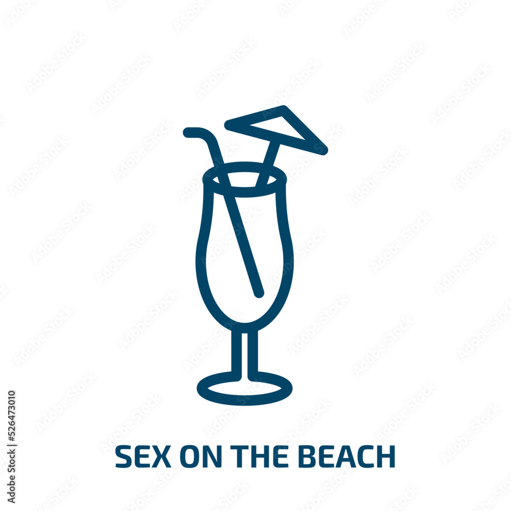 sex on the beach icon from drinks collection. Thin linear sex on the beach, alcohol, glass outline icon isolated on white background. Line vector sex on the beach sign, symbol for web and mobile sex on the beach icon from drinks collection. Thin linear sex on the beach, alcohol, glass outline icon isolated on white background. Line vector sex on the beach sign, symbol for web and mobile