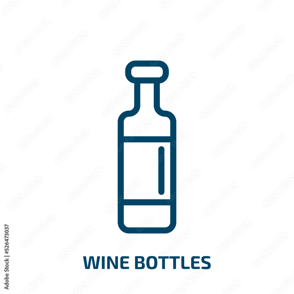 wine bottles icon from drinks collection. Thin linear wine bottles, alcohol, glass outline icon isolated on white background. Line vector wine bottles sign, symbol for web and mobile wine bottles icon from drinks collection. Thin linear wine bottles, alcohol, glass outline icon isolated on white background. Line vector wine bottles sign, symbol for web and mobile