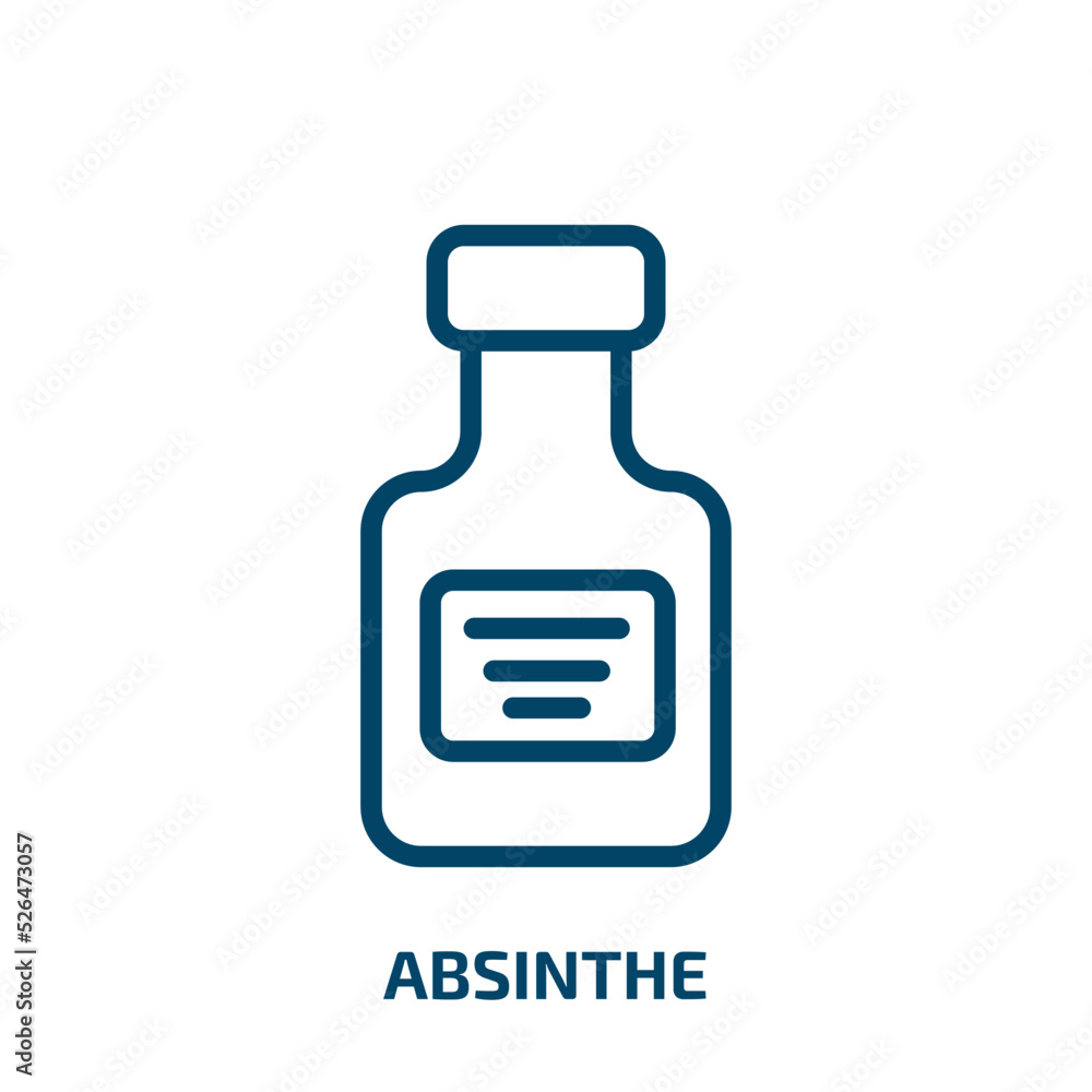 absinthe icon from drinks collection. Thin linear absinthe, shot, bar outline icon isolated on white background. Line vector absinthe sign, symbol for web and mobile absinthe icon from drinks collection. Thin linear absinthe, shot, bar outline icon isolated on white background. Line vector absinthe sign, symbol for web and mobile