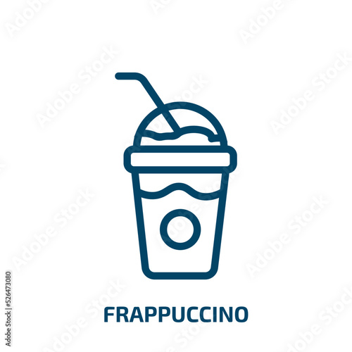 frappuccino icon from drinks collection. Thin linear frappuccino, mocha, coffee outline icon isolated on white background. Line vector frappuccino sign, symbol for web and mobile