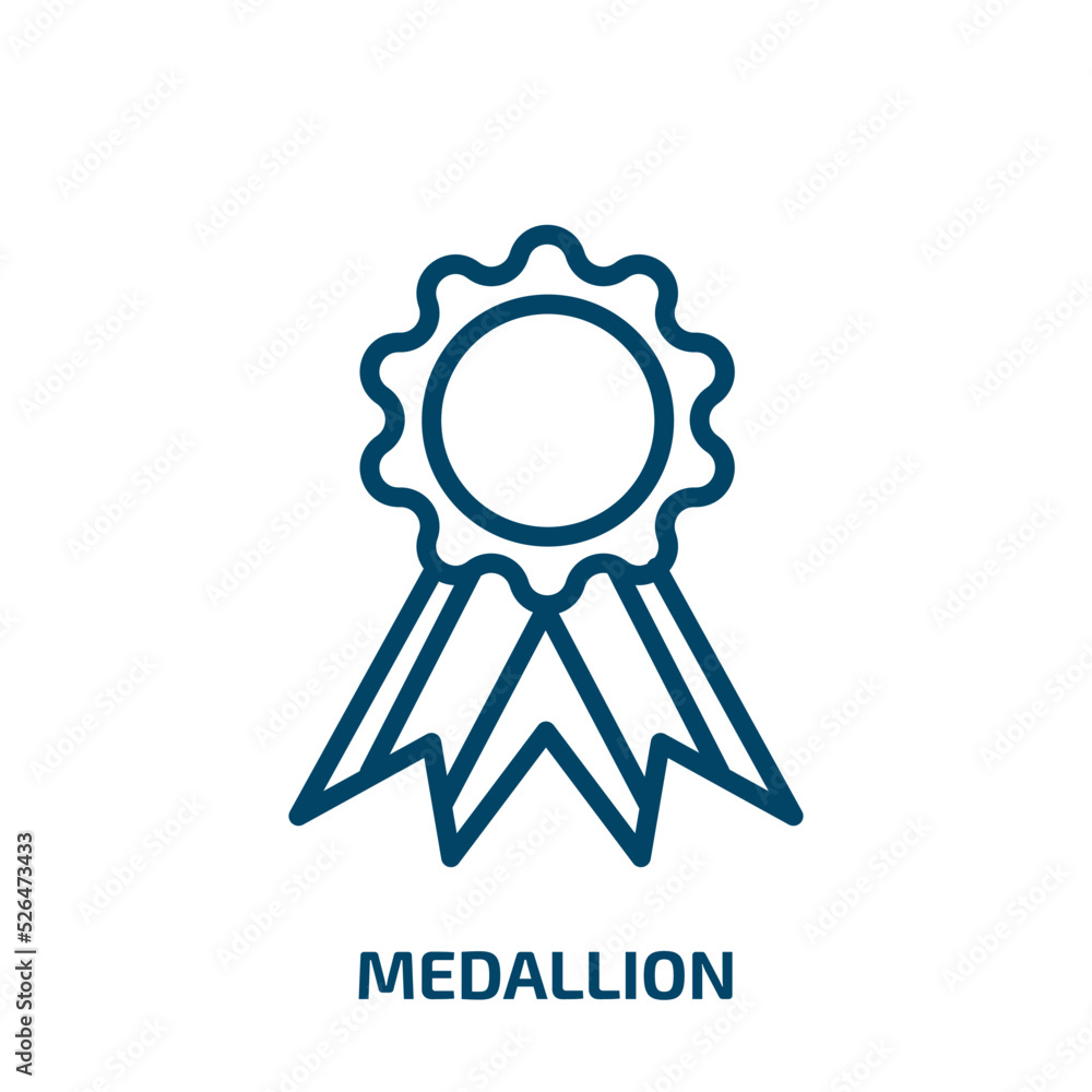 medallion icon from education collection. Thin linear medallion, achievement, ribbon outline icon isolated on white background. Line vector medallion sign, symbol for web and mobile