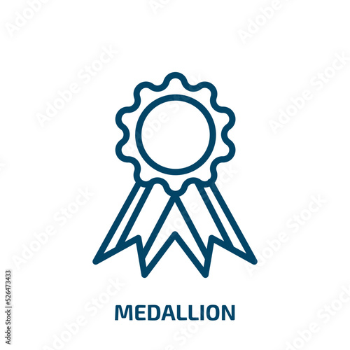 medallion icon from education collection. Thin linear medallion, achievement, ribbon outline icon isolated on white background. Line vector medallion sign, symbol for web and mobile