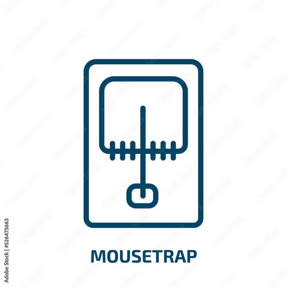 mousetrap icon from electronic devices collection. Thin linear mousetrap, cheese, mouse outline icon isolated on white background. Line vector mousetrap sign, symbol for web and mobile mousetrap icon from electronic devices collection. Thin linear mousetrap, cheese, mouse outline icon isolated on white background. Line vector mousetrap sign, symbol for web and mobile