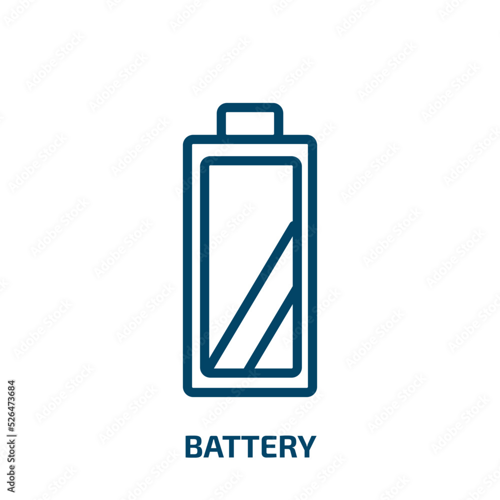 battery icon from electronic devices collection. Thin linear battery, energy, electricity outline icon isolated on white background. Line vector battery sign, symbol for web and mobile battery icon from electronic devices collection. Thin linear battery, energy, electricity outline icon isolated on white background. Line vector battery sign, symbol for web and mobile