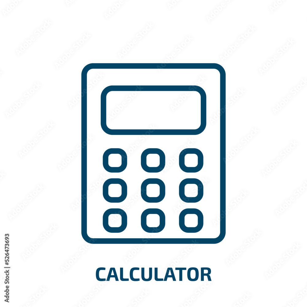 calculator icon from electronic devices collection. Thin linear calculator, business, finance outline icon isolated on white background. Line vector calculator sign, symbol for web and mobile calculator icon from electronic devices collection. Thin linear calculator, business, finance outline icon isolated on white background. Line vector calculator sign, symbol for web and mobile