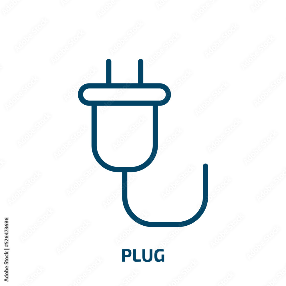 plug icon from electronic devices collection. Thin linear plug, technology, energy outline icon isolated on white background. Line vector plug sign, symbol for web and mobile plug icon from electronic devices collection. Thin linear plug, technology, energy outline icon isolated on white background. Line vector plug sign, symbol for web and mobile