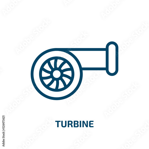turbine icon from electronic devices collection. Thin linear turbine, energy, propeller outline icon isolated on white background. Line vector turbine sign, symbol for web and mobile