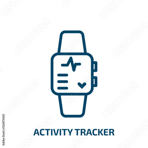 activity tracker icon from electronic devices collection. Thin linear activity tracker, fitness, tracker outline icon isolated on white background. Line vector activity tracker sign, symbol for web