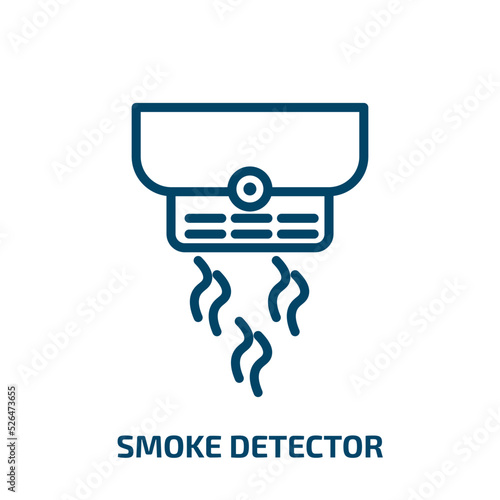 smoke detector icon from electronic devices collection. Thin linear smoke detector, system, house outline icon isolated on white background. Line vector smoke detector sign, symbol for web and mobile