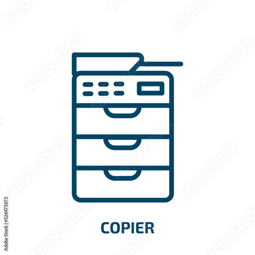 copier icon from electronic devices collection. Thin linear copier, office, equipment outline icon isolated on white background. Line vector copier sign, symbol for web and mobile