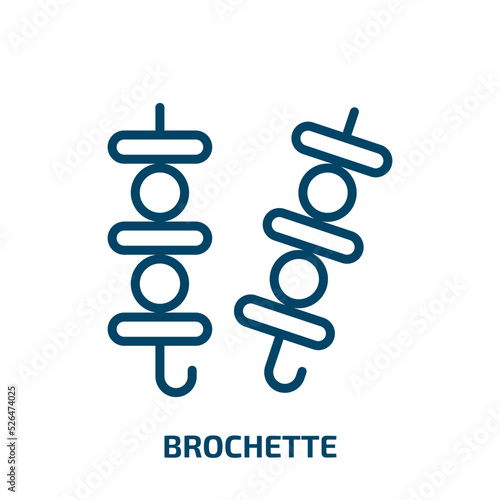 brochette icon from food collection. Thin linear brochette, lunch, grill outline icon isolated on white background. Line vector brochette sign, symbol for web and mobile