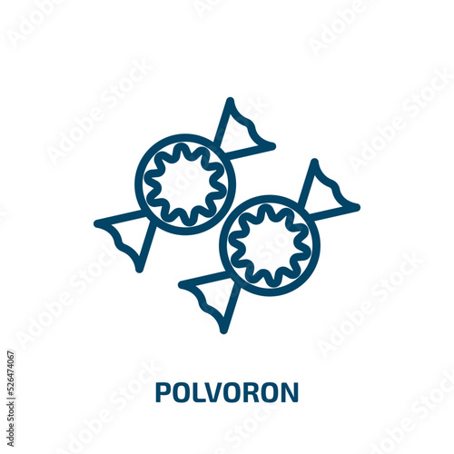 polvoron icon from food collection. Thin linear polvoron, food, salad outline icon isolated on white background. Line vector polvoron sign, symbol for web and mobile photo