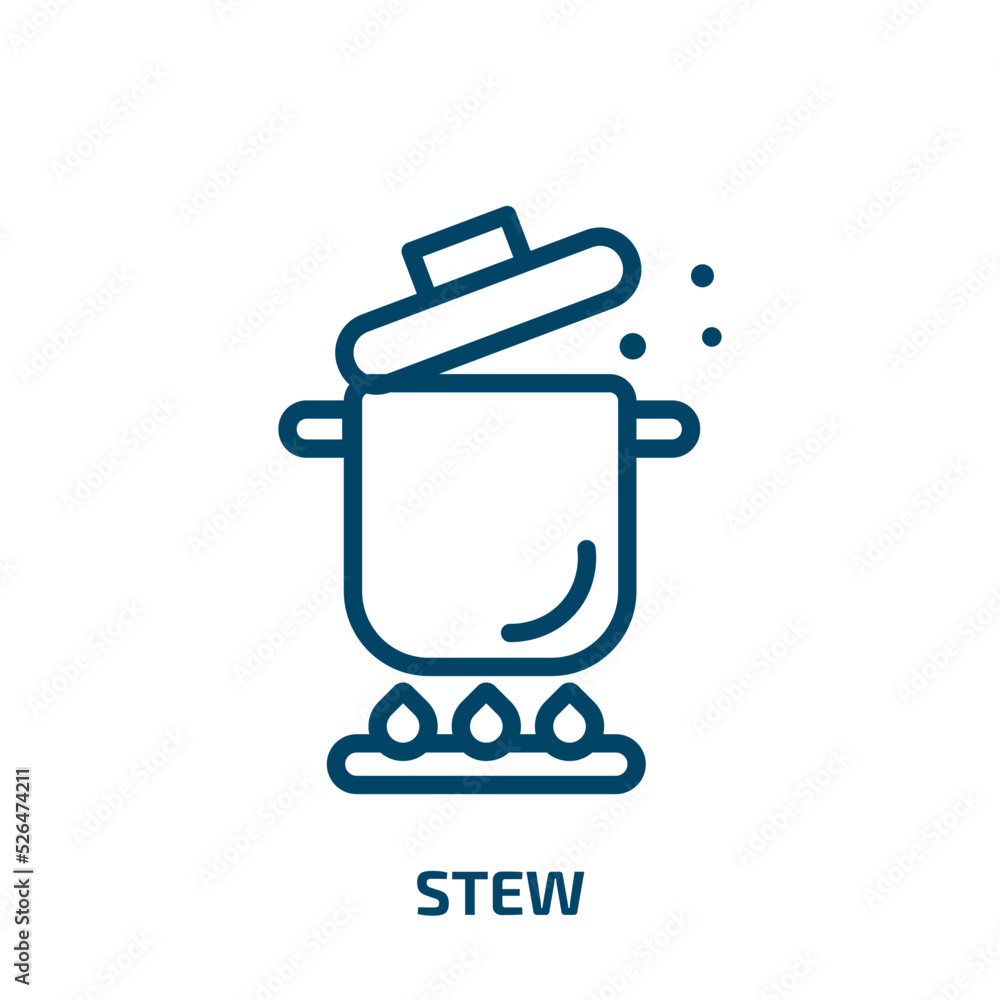 stew icon from food collection. Thin linear stew, cooking, meal outline icon isolated on white background. Line vector stew sign, symbol for web and mobile