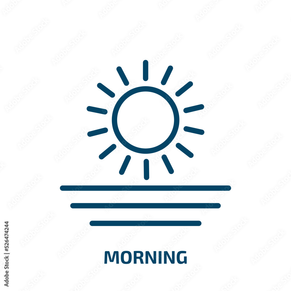 morning icon from food collection. Thin linear morning, drink, breakfast outline icon isolated on white background. Line vector morning sign, symbol for web and mobile morning icon from food collection. Thin linear morning, drink, breakfast outline icon isolated on white background. Line vector morning sign, symbol for web and mobile