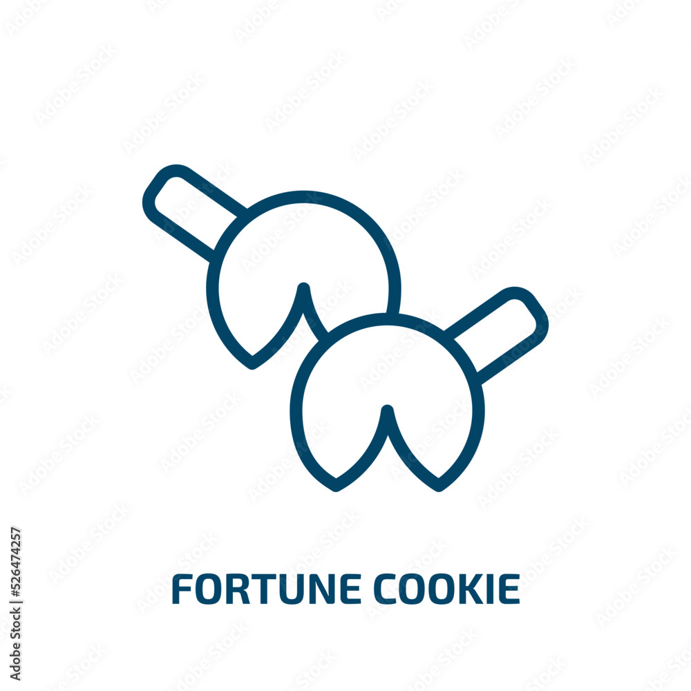 fortune cookie icon from food collection. Thin linear fortune cookie, food, sweet outline icon isolated on white background. Line vector fortune cookie sign, symbol for web and mobile fortune cookie icon from food collection. Thin linear fortune cookie, food, sweet outline icon isolated on white background. Line vector fortune cookie sign, symbol for web and mobile