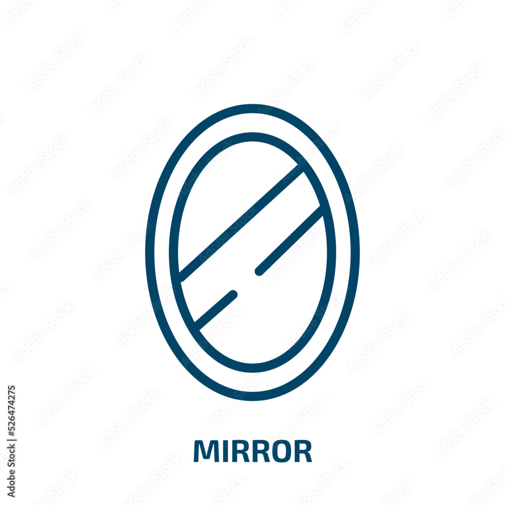 mirror icon from furniture & household collection. Thin linear mirror, beauty, makeup outline icon isolated on white background. Line vector mirror sign, symbol for web and mobile mirror icon from furniture & household collection. Thin linear mirror, beauty, makeup outline icon isolated on white background. Line vector mirror sign, symbol for web and mobile