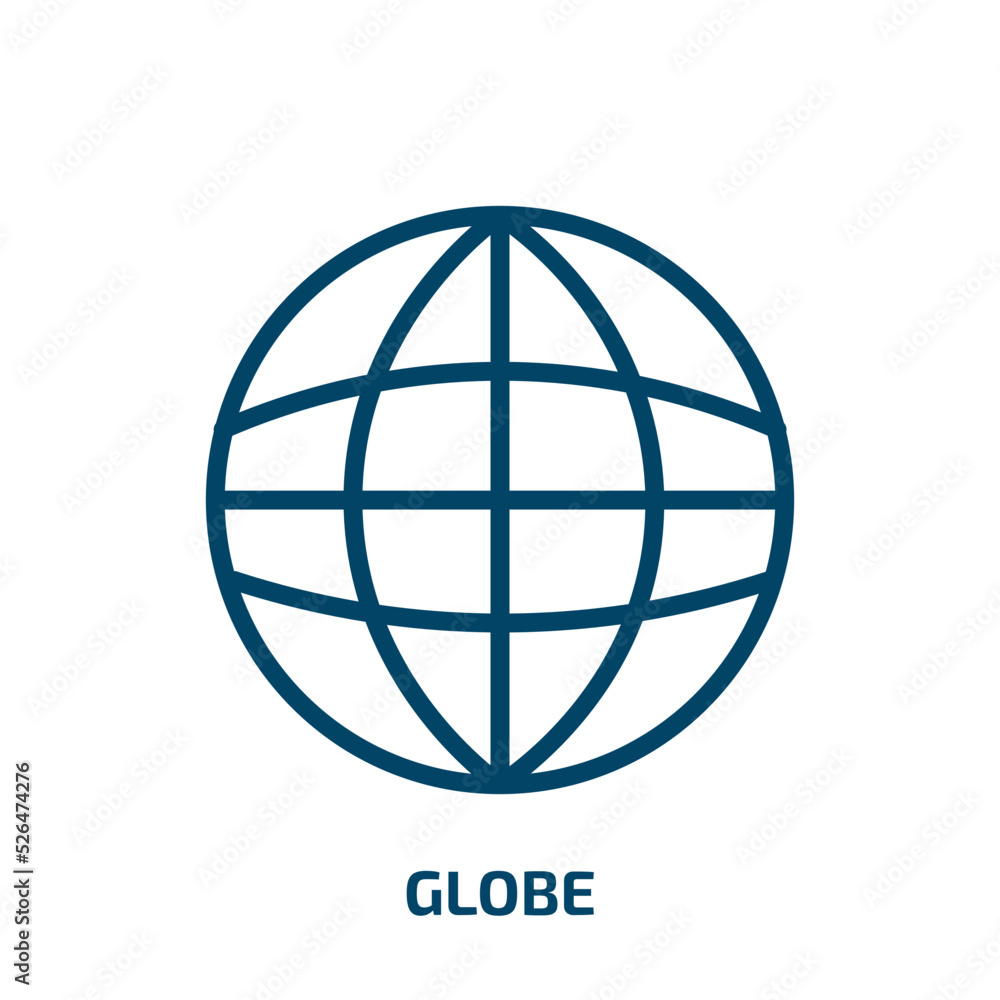 globe icon from furniture & household collection. Thin linear globe, geography, planet outline icon isolated on white background. Line vector globe sign, symbol for web and mobile globe icon from furniture & household collection. Thin linear globe, geography, planet outline icon isolated on white background. Line vector globe sign, symbol for web and mobile