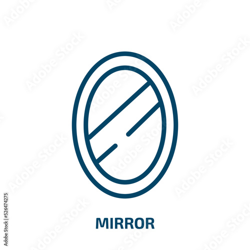 Free Download mirror icon from furniture & household collection. Thin linear mirror, beauty, makeup outline icon isolated on white background. Line vector mirror sign, symbol for web and mobile - GFXLoad