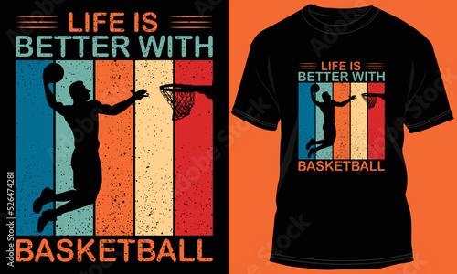 Basketball T-shirt Design Vector Illustration